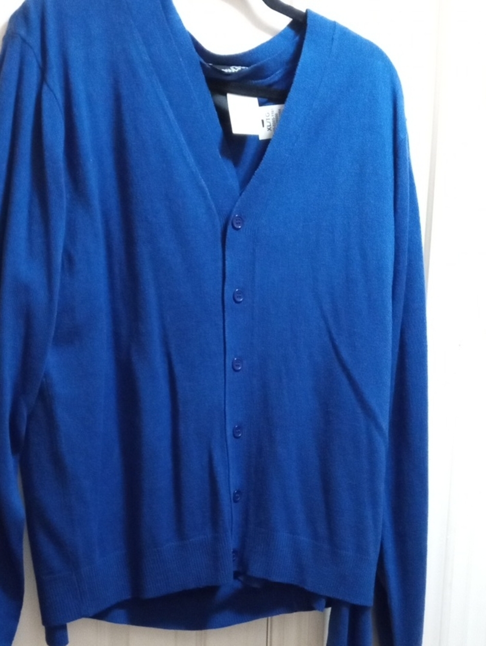 $10>>Men's Royal Blue V-Neck Button Cardigan Sweater